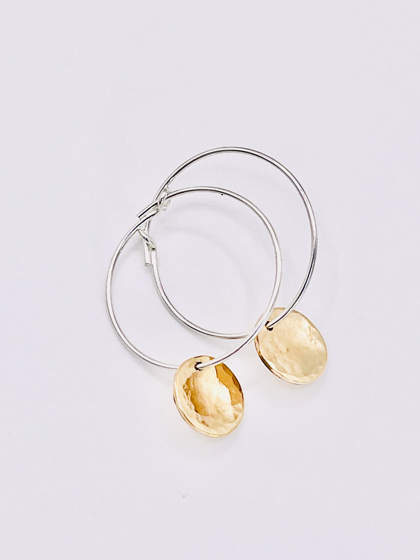 Gold shimmer hoops.