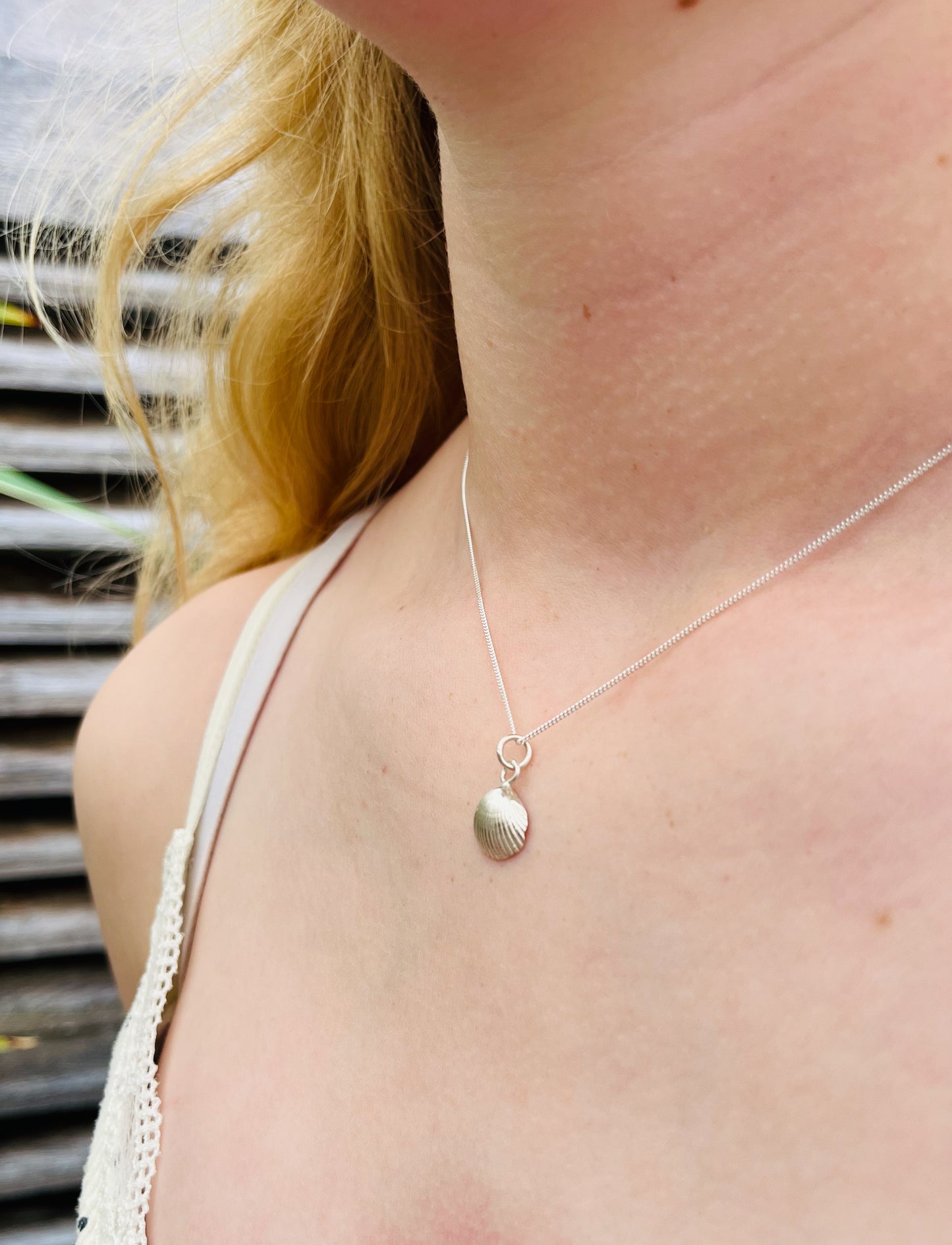 Personalised scallop necklace.