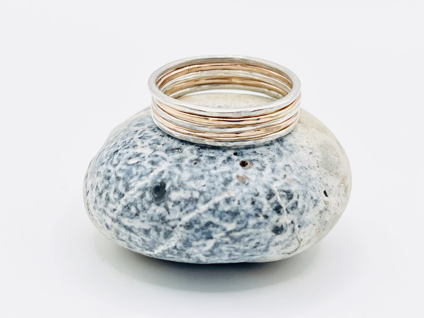 Silver and Rose gold stacking Ring.