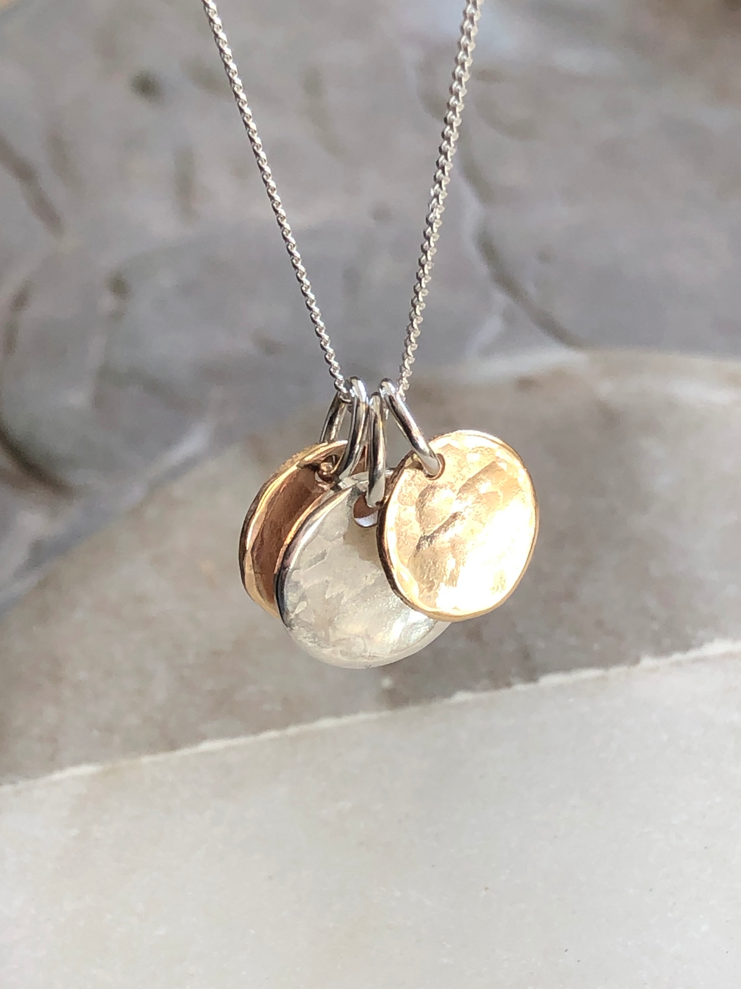 'Trio' shimmer necklace.