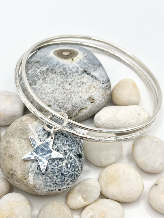 Double silver star Bangle.