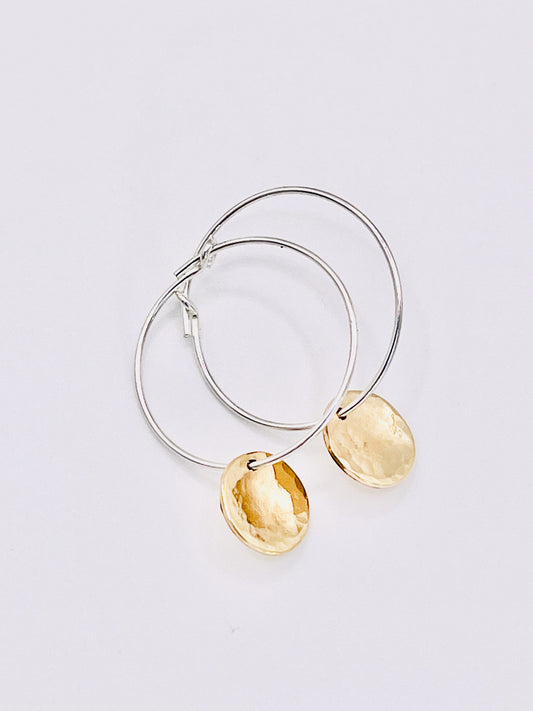 Gold shimmer hoops.
