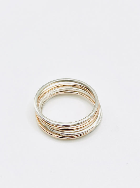 Silver and Rose gold stacking Ring.
