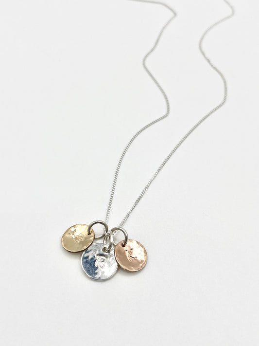 Trio of discs necklace.