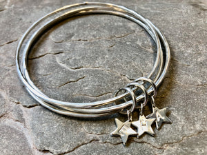 Triple stacking stars bangle.