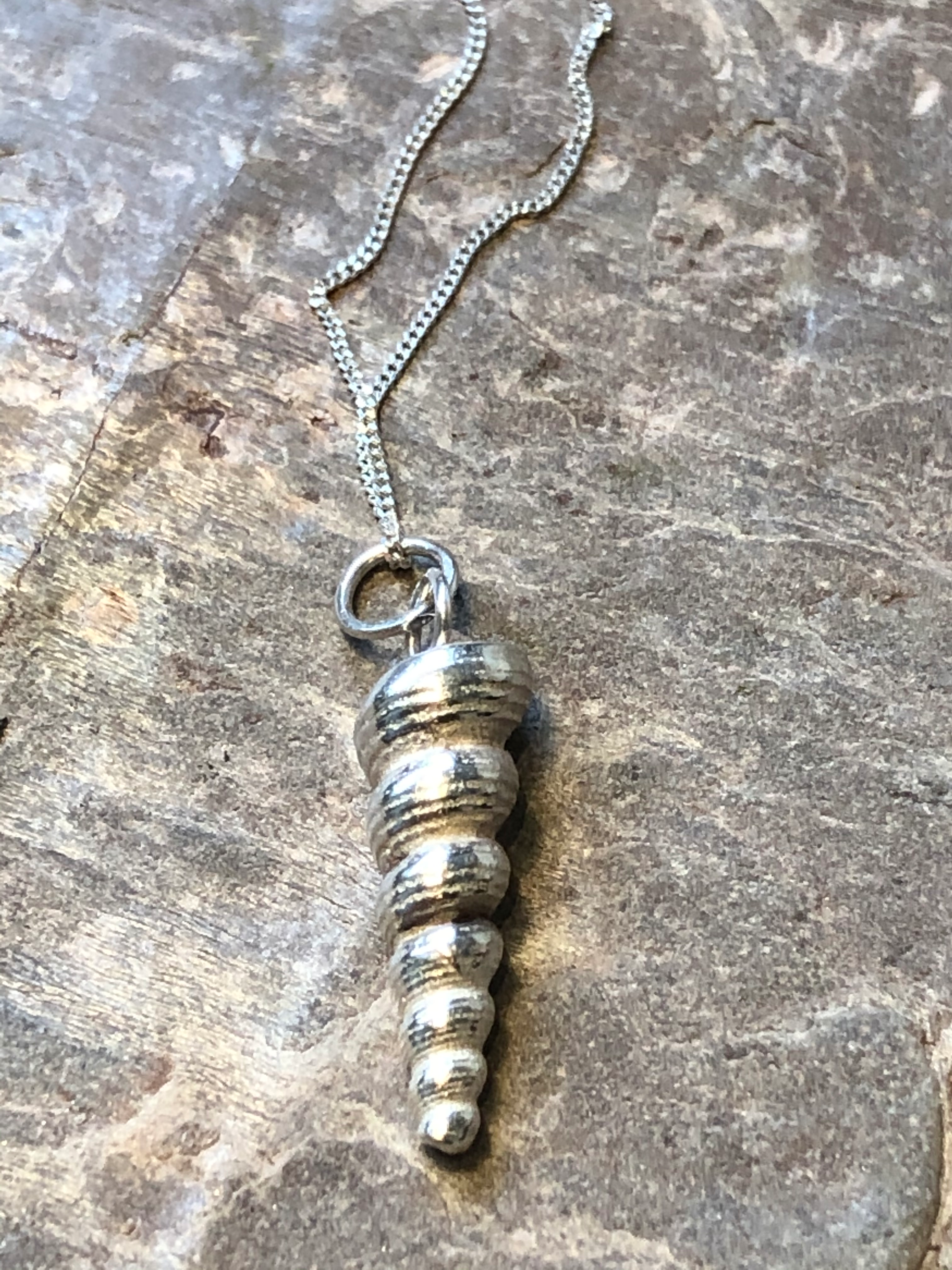 Spiral twist Shell necklace.