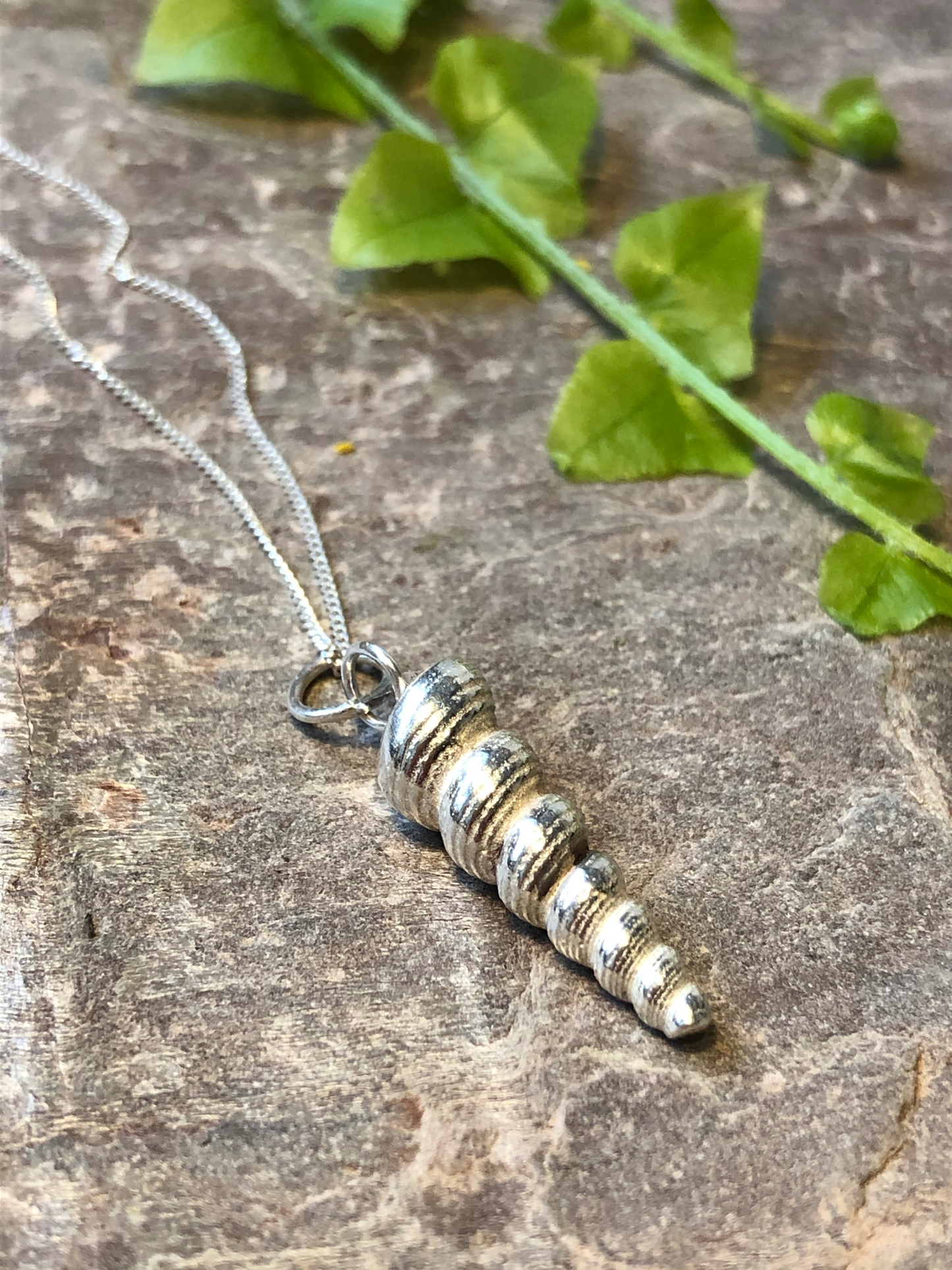 Spiral twist Shell necklace.