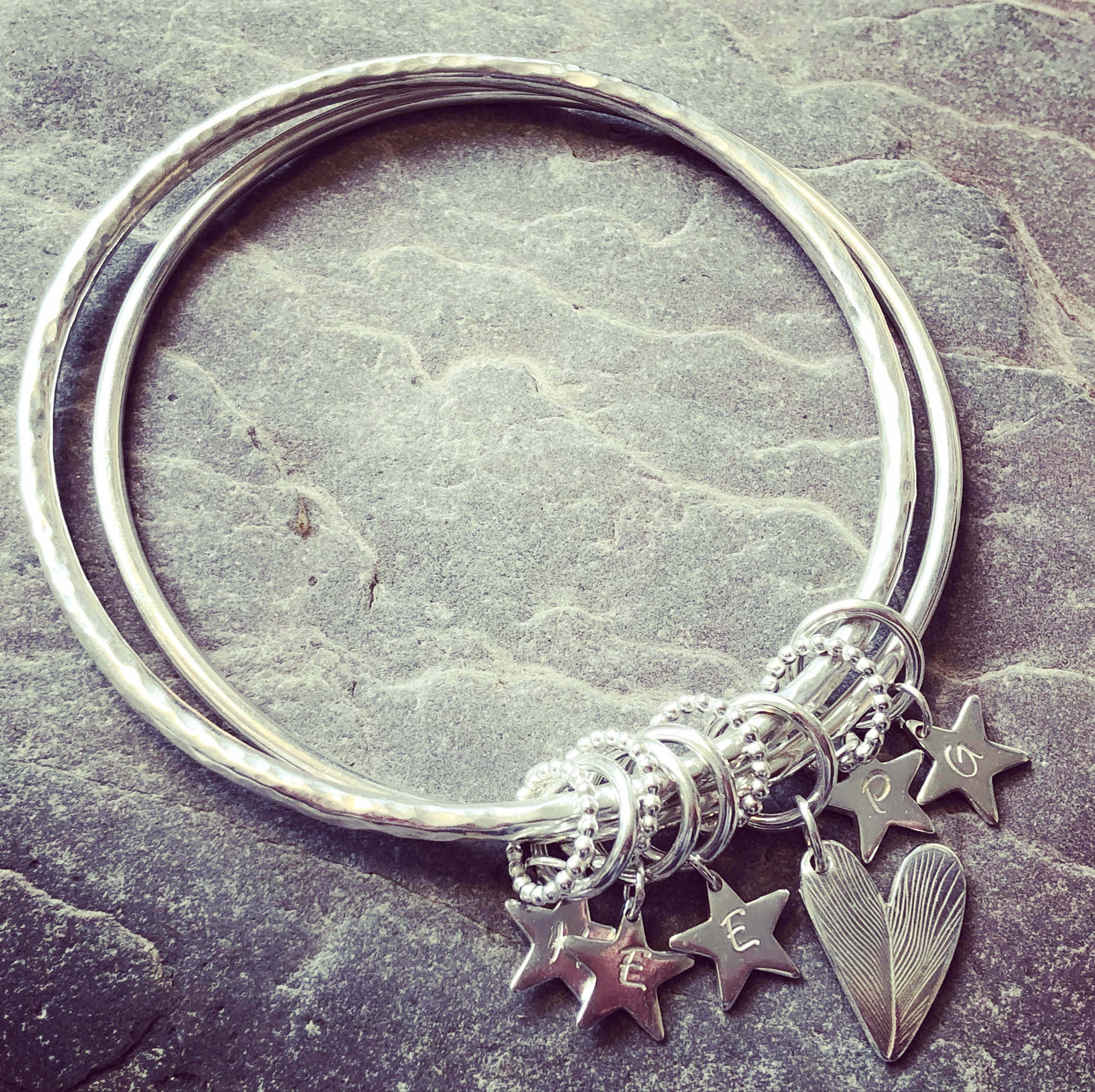 Hearts 'n' stars stacking bangle.