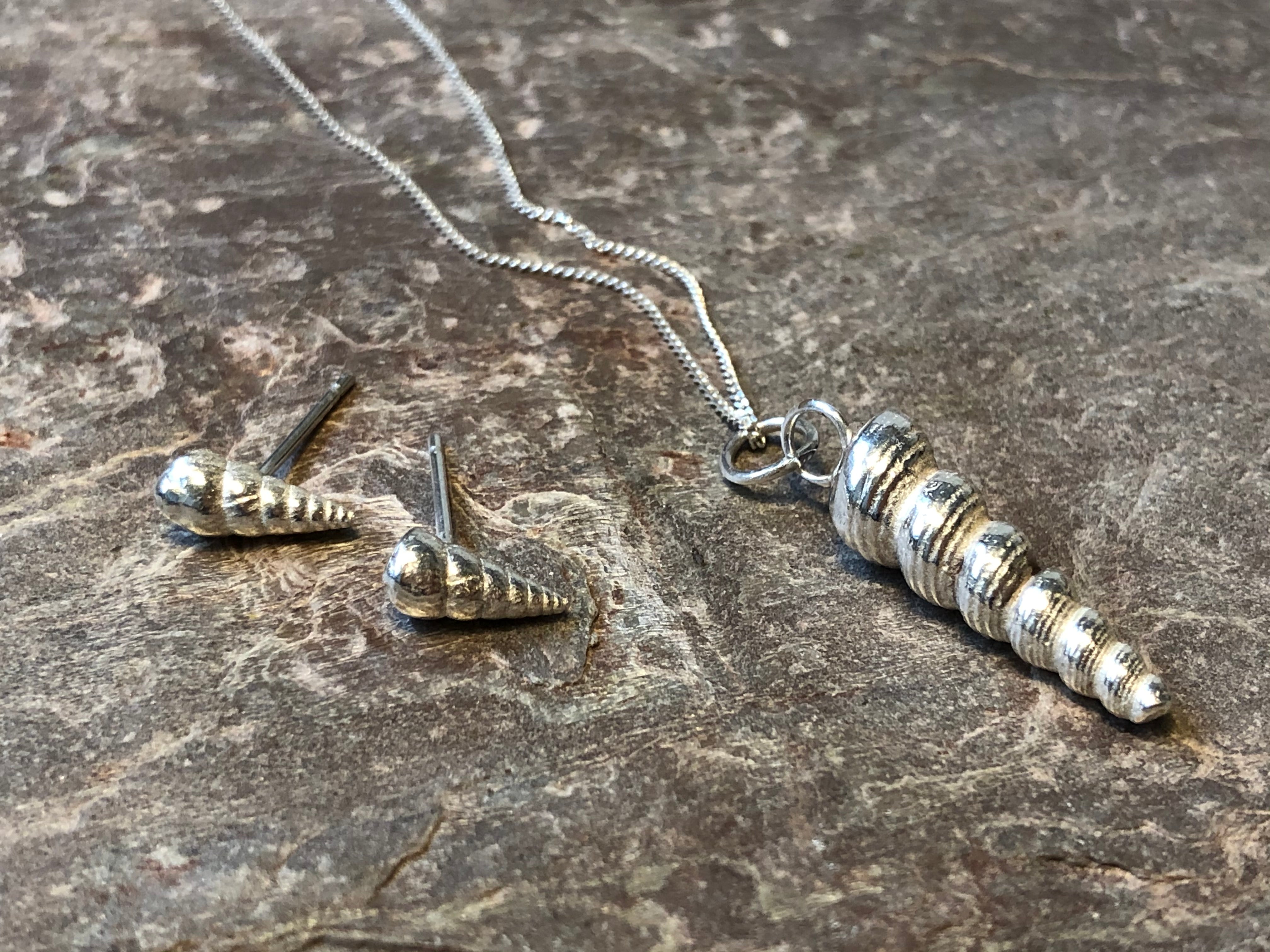 Twisted shell studs.
