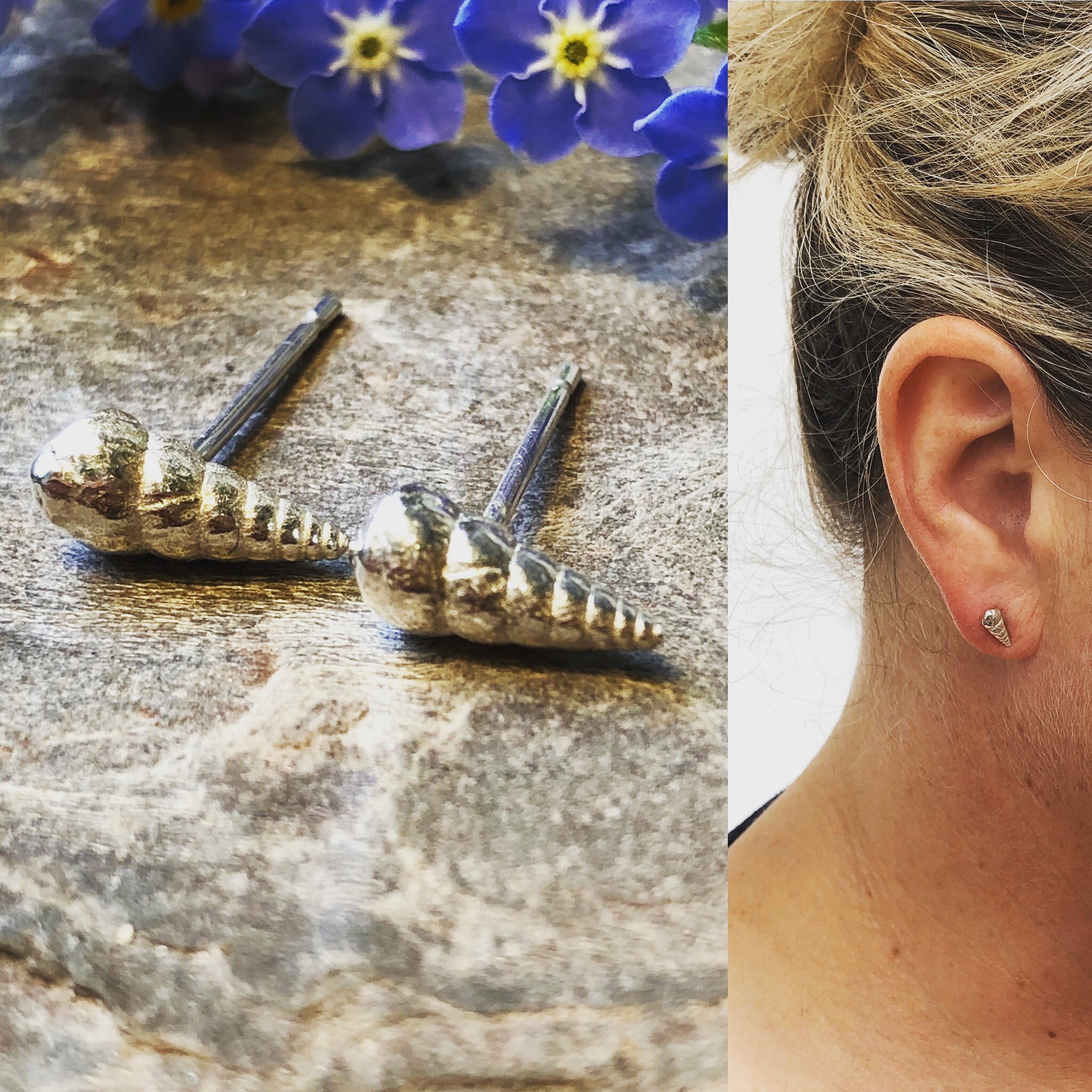 Twisted shell studs.