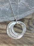 Personalised triple ring necklace.
