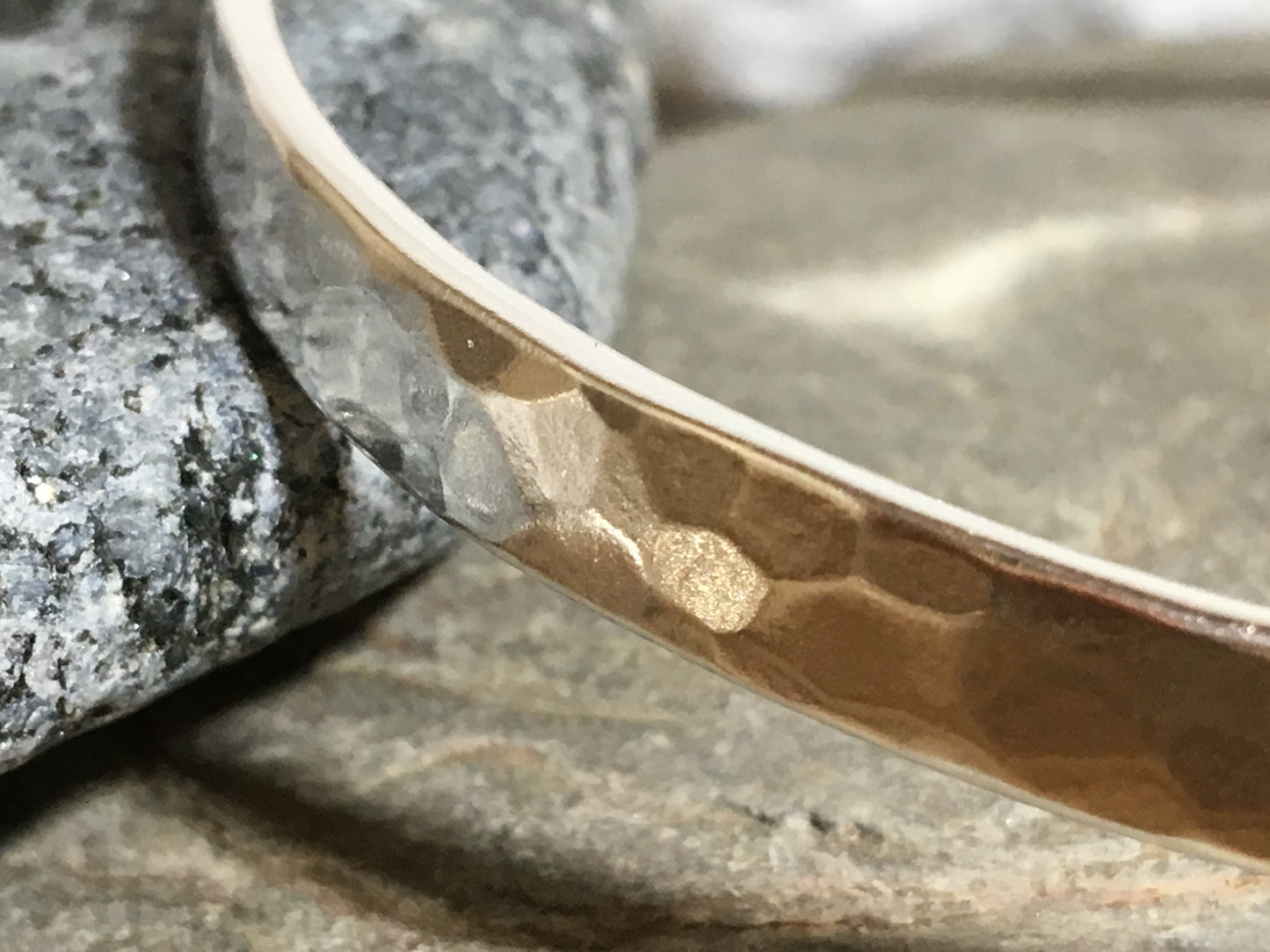 Silver Flat textured bangle with personalised inside.