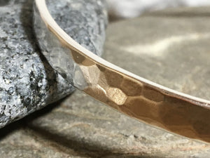 Silver Flat textured bangle with personalised inside.