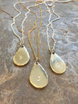 Personalised Silver water drop necklace.