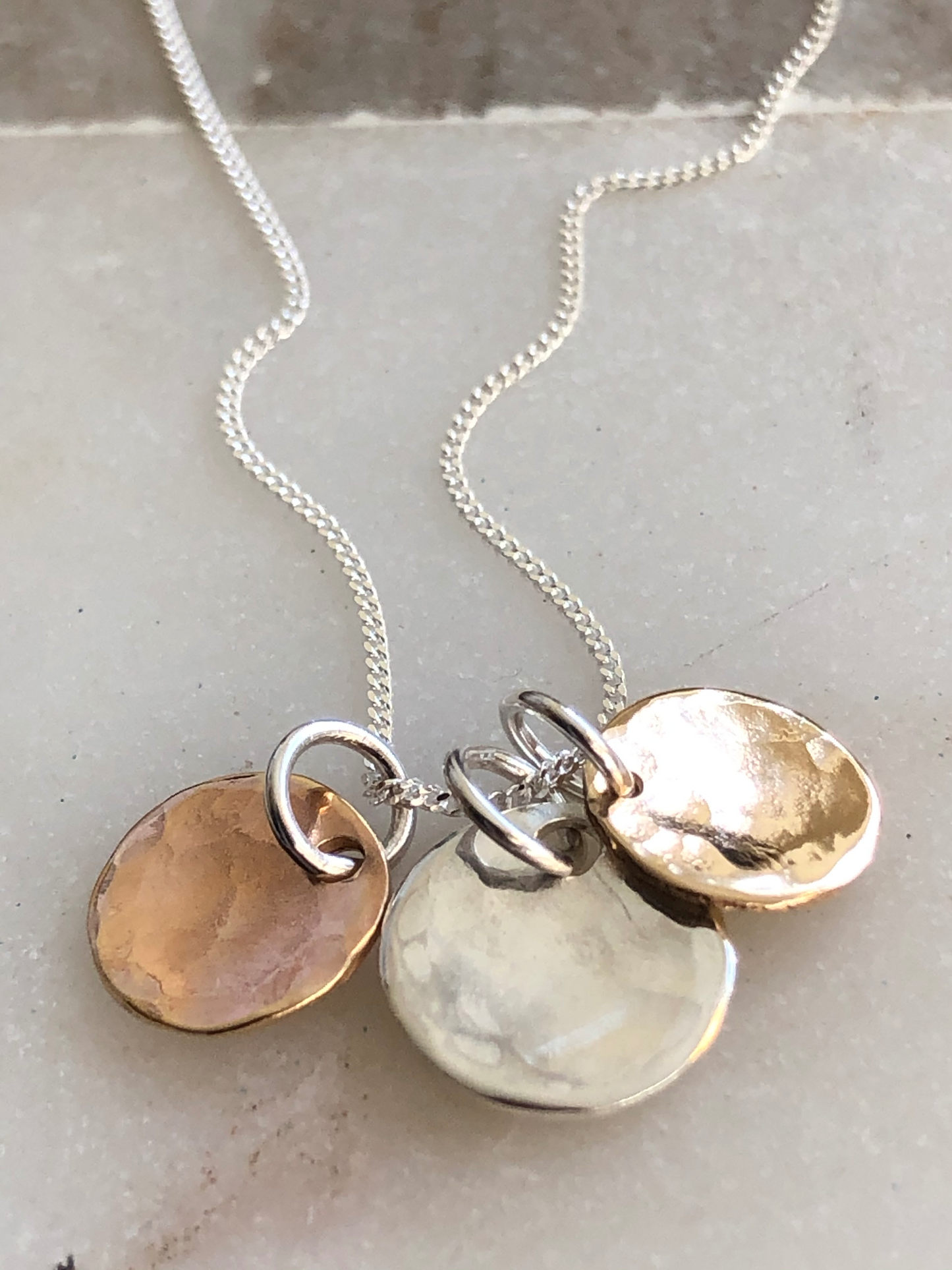 'Trio' shimmer necklace.